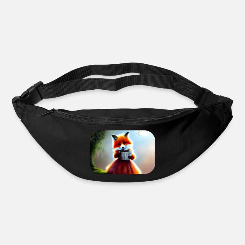 Fuchs im Kleid Füchsin - Gürteltasche - Schwarz