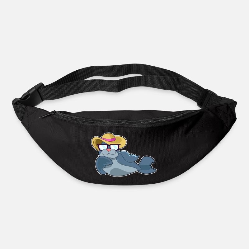 Seehund Sonnenbrille - Gürteltasche - Schwarz