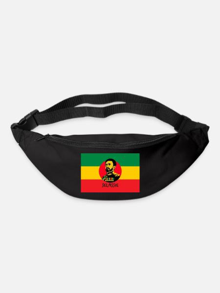 REGGAE FLAG - HAILE SELASSIE - JAH RASTAFARI - Bum bag - black
