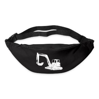 Excavator Driver Silhouette - Construction Equipment Operator - Bum bag - black - Front