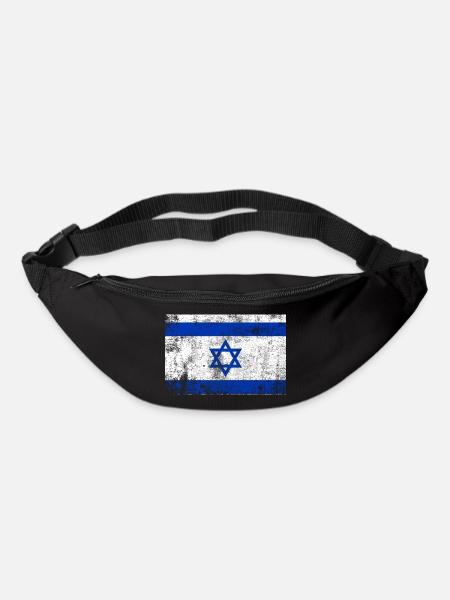 Israel Flagge Fahne Grunge Retro Vintage - Gürteltasche - Schwarz