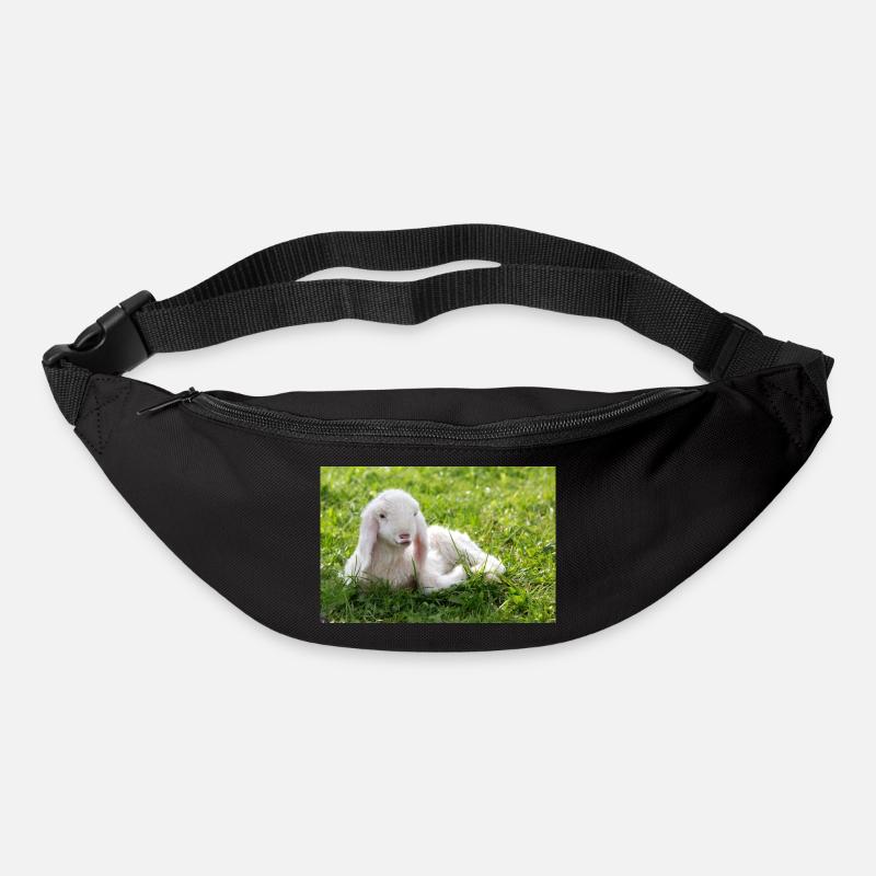 Lamm mit Kussmund - Gürteltasche - Schwarz