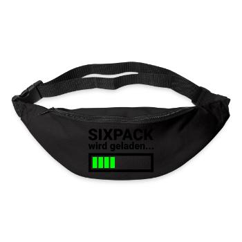 Lustiger Spruch fürs Fitness Studio Sixpack - Gürteltasche - Schwarz - Vorne