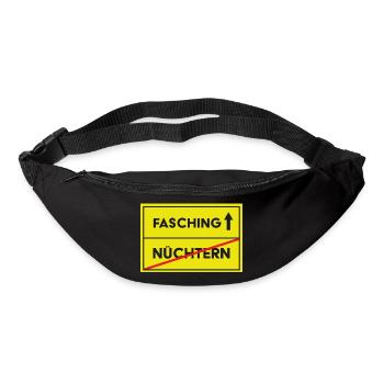Straßenschild Fasching Kostüm nicht nüchtern - Gürteltasche - Schwarz - Vorne