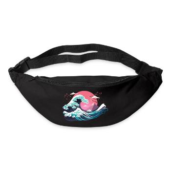 Hokusai Winter - Sac banane - noir - Devant
