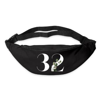 Number 32 Floral Green - 32nd Floral Birthday - Bum bag - black - Front