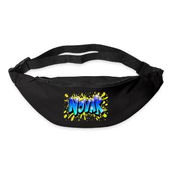 Graffiti NOVAK splash yellow name printable - Bum bag - black - Front