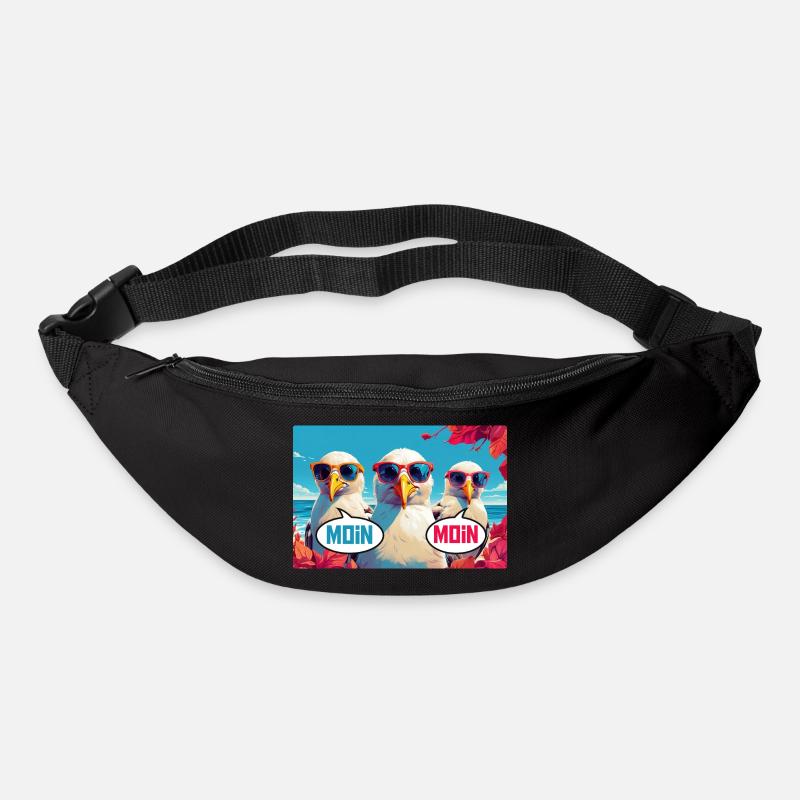 Moin Moin Möwen - Gürteltasche - Schwarz