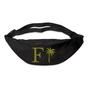 Lettre f vert Palm - Sac banane - noir - Devant