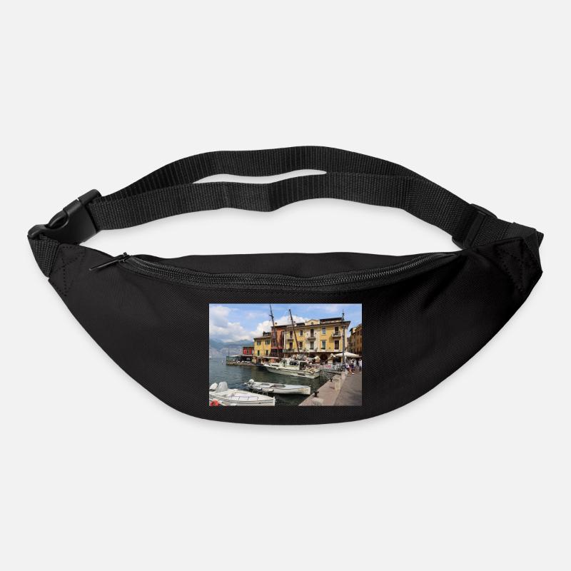 Der Hafen von Malcesine - Gürteltasche - Schwarz