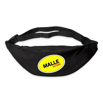 Autocollant ovale jaune Malle Ultras - Sac banane - noir - Devant