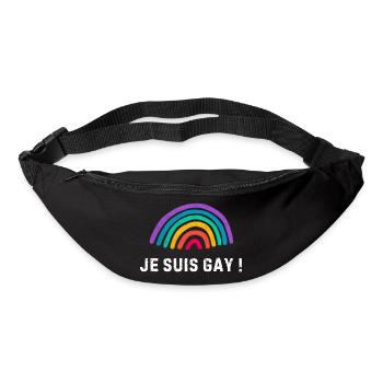 Je suis gay – arc-en-ciel fierté LGBTQ+ - Sac banane - noir - Devant
