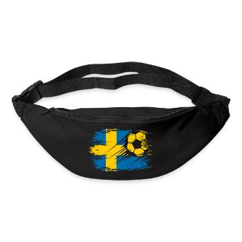 Schwedischer Flaggenfußball im Bewegungslauf - Gürteltasche - Schwarz - Vorne