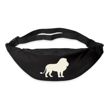 Silhouette de lion dans un ton crème - Sac banane - noir - Devant