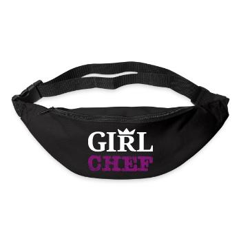 Girl Chef - Design statement & typographie - Sac banane - noir - Devant