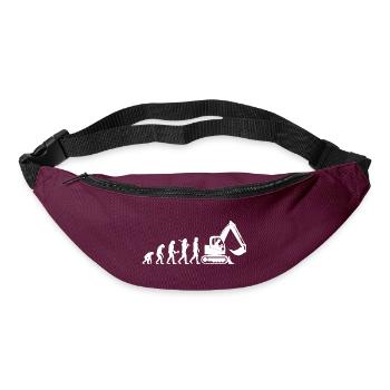 Baggerfahrer Baggerführer Evolution Geschenk - Gürteltasche - Burgunderrot - Vorne
