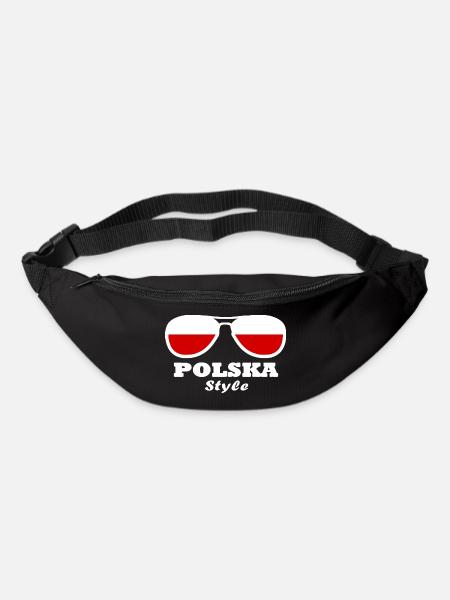 Style Polska - Drapeau - Sac banane - noir