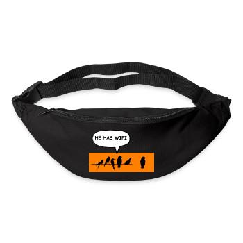 Wireless Birds Wi-Fi Funny Joke. - Bum bag - black - Front