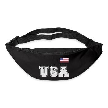 ÉQUIPE Bannière du drapeau américain des États-Unis sur la police - Sac banane - noir - Devant