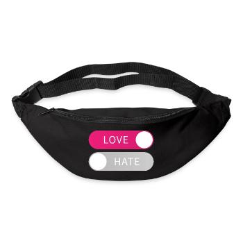 Love On Hate Off Button Liebe an Hass aus Geschenk - Sac banane - noir - Devant