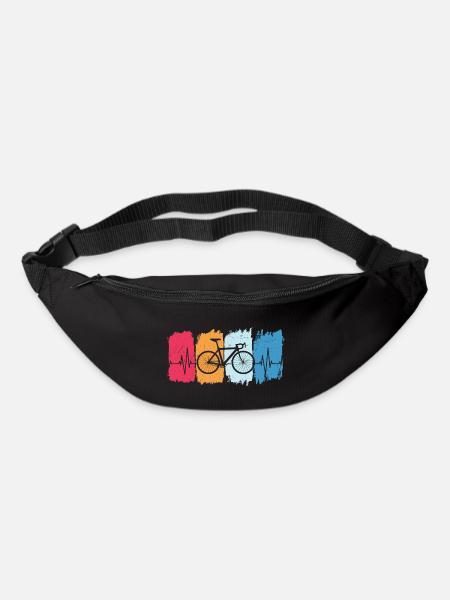 bike retro heartbeat cycling cyclist - Bum bag - black