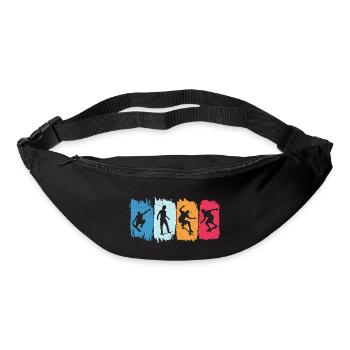 Retro Skater skateboard t-shirt skater - Sac banane - noir - Devant