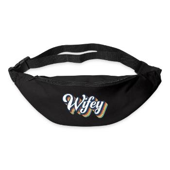 Retro Wifey Matching Couple Wedding Party Marriage - Bum bag - black - Front