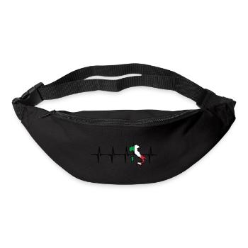 Italien Herzschlag Italiener Italienische Flagge - Gürteltasche - Schwarz - Vorne