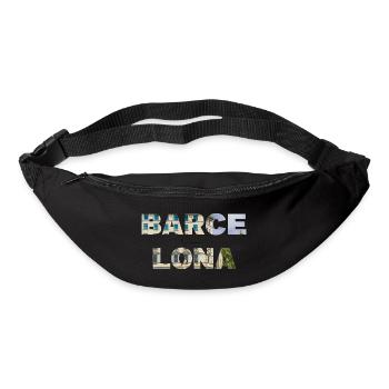 Barcelona Typography with Cityscape Photo - Bum bag - black - Front