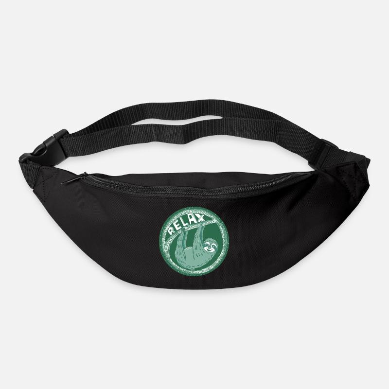 Relax -- Grünes Faultier - Gürteltasche - Schwarz