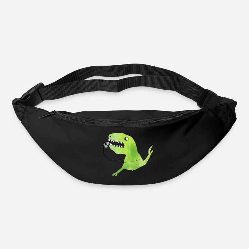 Fussball-Dino: Pfiff vom Schiri Dinosaurier - Gürteltasche - Schwarz