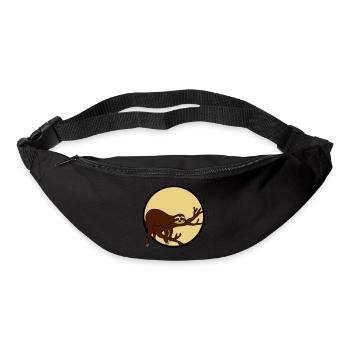 nacht mond sonne abend rund kreis faultier entspan - Gürteltasche - Schwarz - Vorne