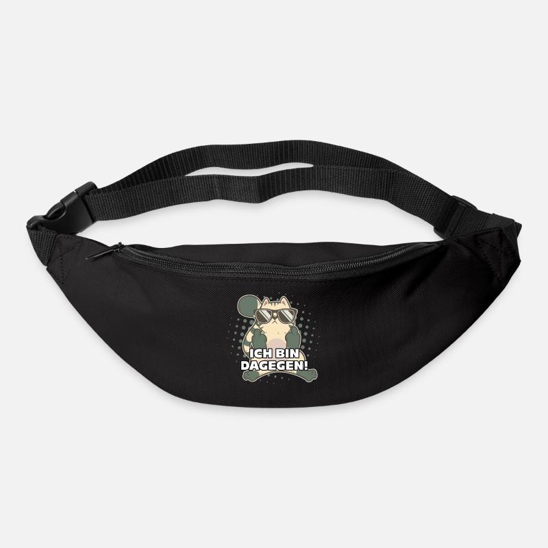Katze Mittelfinger Katzen ICH BIN DAGEGEN - Gürteltasche - Schwarz
