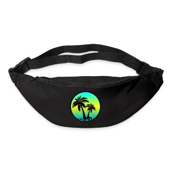 Colorful beach logo with palm trees - Bum bag - black - Front
