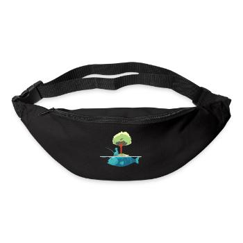Art de poisson pêcheur pêcheur à la ligne - Sac banane - noir - Devant