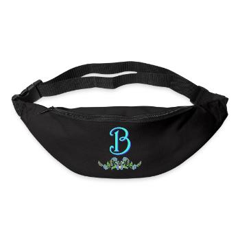 flower blue b - Bum bag - black - Front