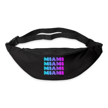 Motif de dégradé néon de Miami - Sac banane - noir - Devant