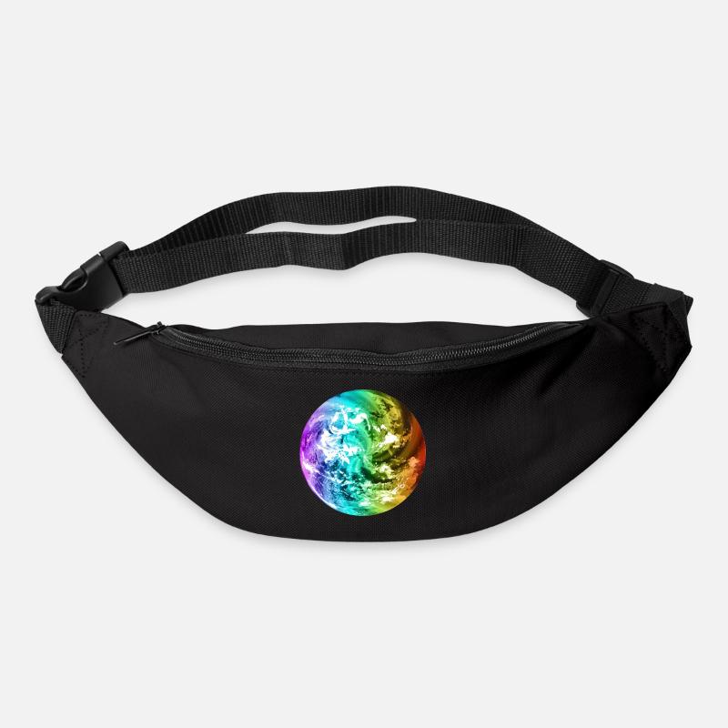 Globe terrestre coloré globe terrestre globe terrestre coloré - Sac banane - noir