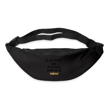 Vieillir avec humour - valeur - Sac banane - noir - Devant