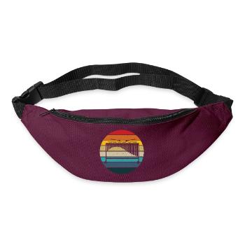 Marimba retro sunset - marimba instrument gift - Bum bag - burgundy - Front