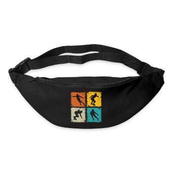 Roller Derby retro Quadrate einzigartige Roller Derby - Gürteltasche - Schwarz - Vorne