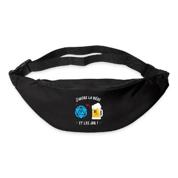 J'adore la bière et les jdr ! - Sac banane - noir - Devant