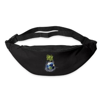 Weltkugel mit Baum und Wasserspritzer - Gürteltasche - Schwarz - Vorne