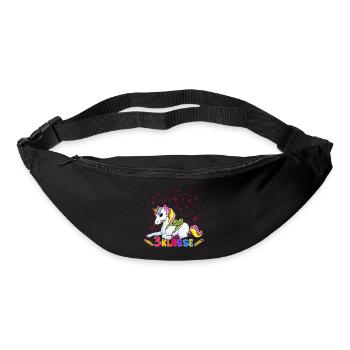 3. Klasse Schule Einhorn Mädchen - Gürteltasche - Schwarz - Vorne