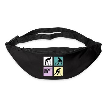 hockey retro girl 7m feldhockey hockeyspielerin - Gürteltasche - Schwarz - Vorne