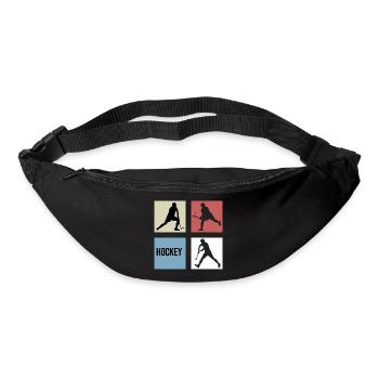 field hockey retro vintage 7m hockey player - Bum bag - black - Front