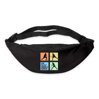 field hockey repeat hockey player retro - Bum bag - black - Front