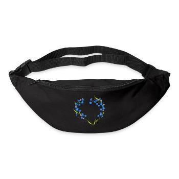 cadre délicat oubli-moi-pas en forme de cœur - Sac banane - noir - Devant