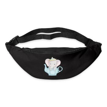 cute elephant in teapot - Bum bag - black - Front