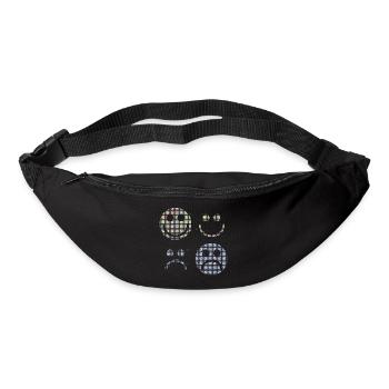 Glückliche und traurige stilisierte Gesichter - Gürteltasche - Schwarz - Vorne